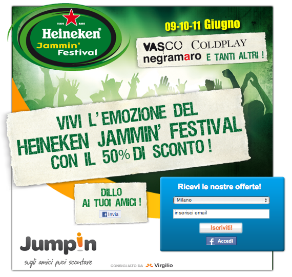 Jumpin Heineken Jammin Festival offerta