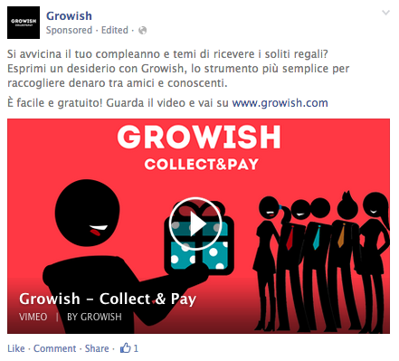 Growish Birthday Page Post Ad