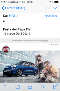 Special edition DEM: Fiat festeggia il .. Papa